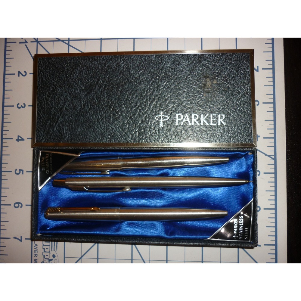 Vintage Parker 45 Flighter 3-Piece Set Pen Pencil Ballpoint Original Box